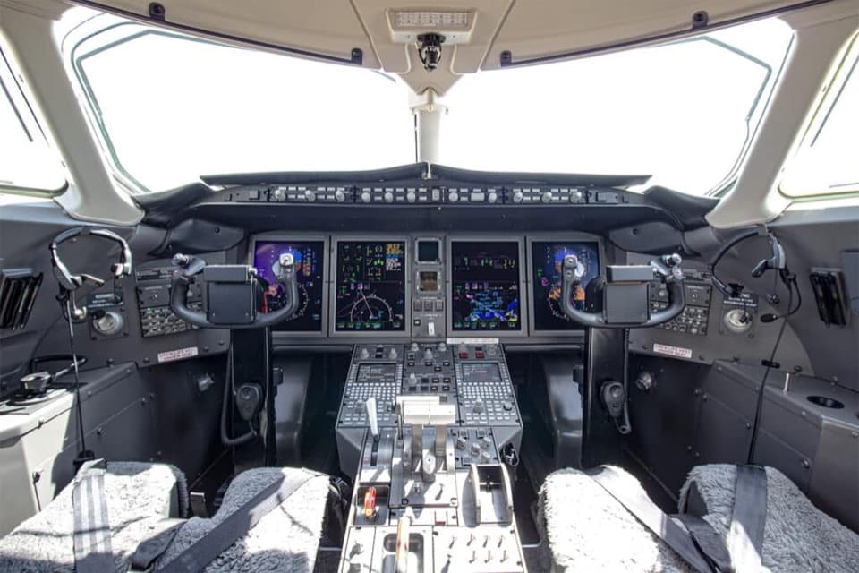 View from a private jet cockpit